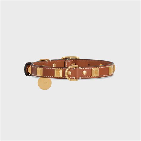 dog collar celine|Medium Thin Dog Collar in Smooth Calfskin with Studs .